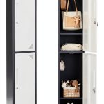 Fesbos Steel Locker Gray White Lockable Storage Cabinet-0