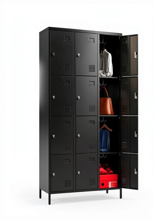METALYEYE Metal Locker Black Heavy Duty Lockable Storage-6