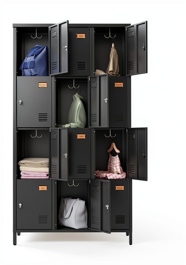 METALYEYE Metal Locker Black Heavy Duty Lockable Storage-5