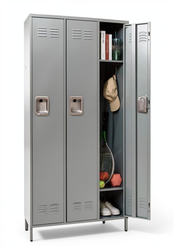 Fesbos Metal Locker Grey Storage Cabinet Lockable-0