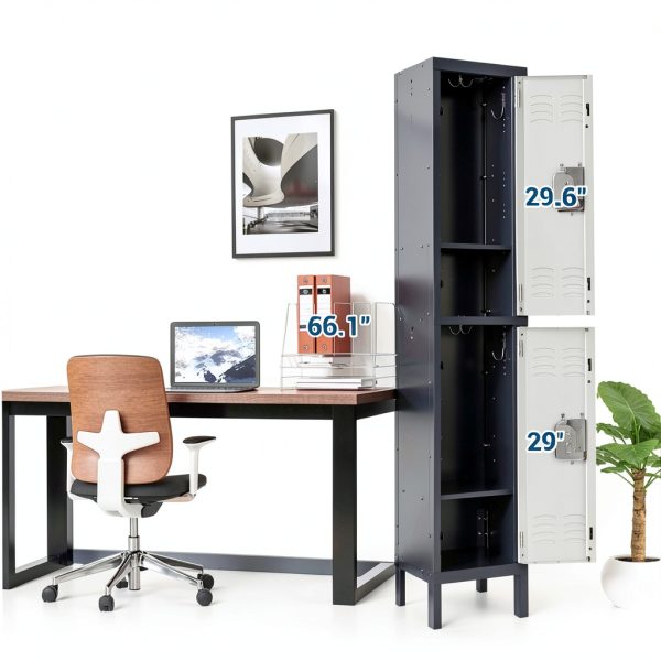 Fesbos Metal Locker Gray White Steel Storage Cabinet-7