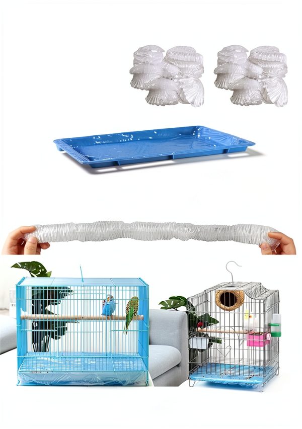 Niwaes Disposable Bird Cage Liners Plastic Leak-Proof Design-7
