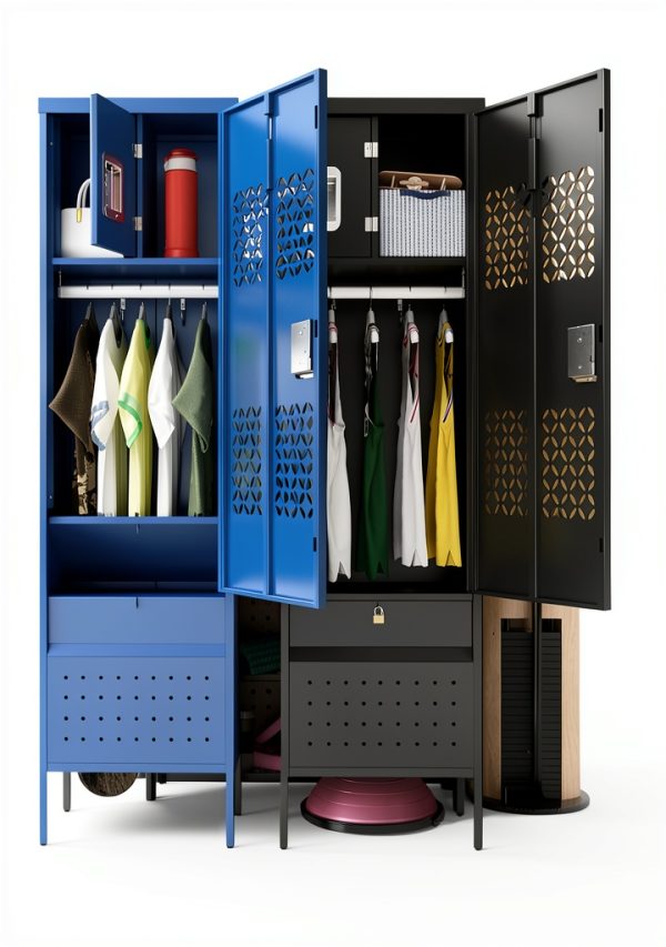 SUXXAN Metal Storage Locker Lockable Black Tool Cabinet-8