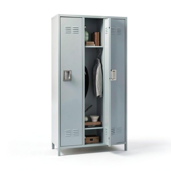 Fesbos Metal Locker Grey Storage Cabinet Lockable-2