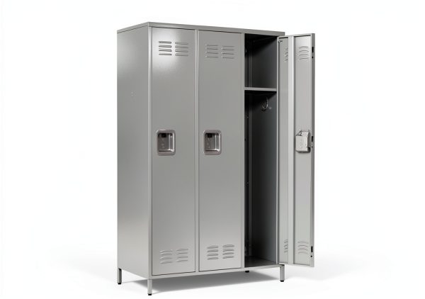 Fesbos Metal Locker Grey Storage Cabinet Lockable-1