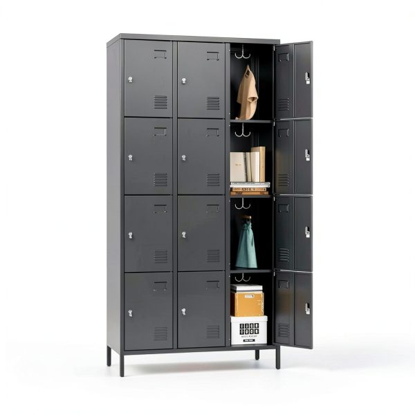 METALYEYE Metal Locker Black Heavy Duty Lockable Storage-4