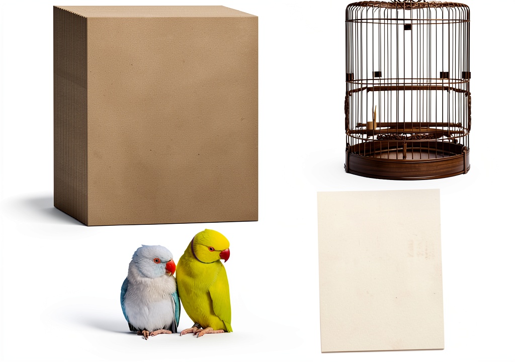 XM001 Sea Sand Bird Cage Liner placed in a bird cage