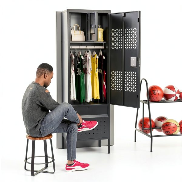 SUXXAN Metal Storage Locker Lockable Black Tool Cabinet-1