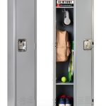 Fesbos Metal Locker Grey Lockable Storage Cabinet 3 Shelves-0