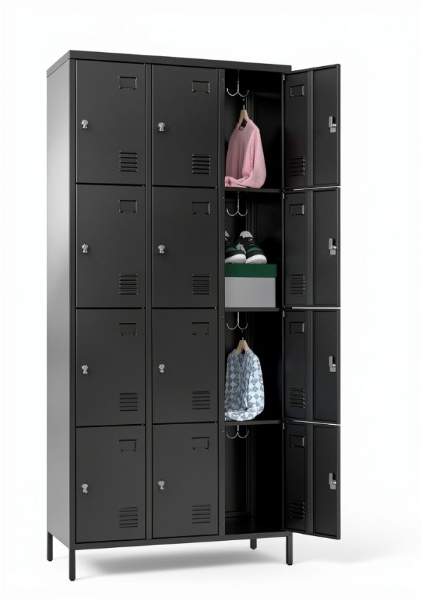 METALYEYE Metal Locker Black Heavy Duty Lockable Storage-2