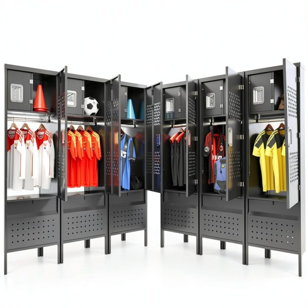 SUXXAN Metal Storage Locker Lockable Black Tool Cabinet-4