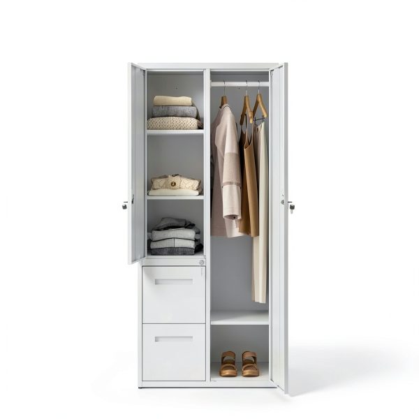 Metal Locker BYNSOE White 67in Floor‑Mount Storage-4