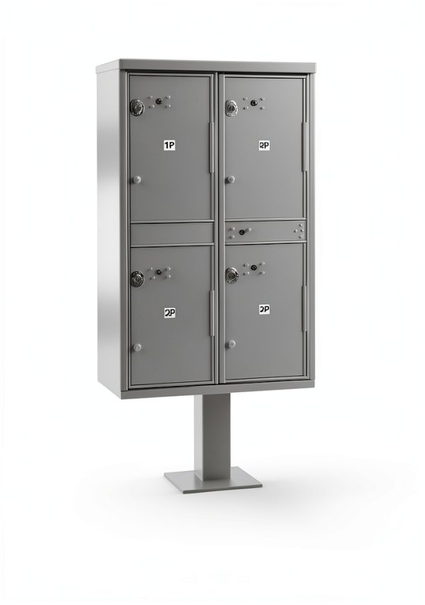 Salsbury Parcel Locker Aluminum 4-Compartment-1