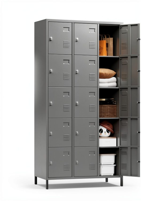 METAN 15 Door Light Grey Metal Locker for Home Office-2