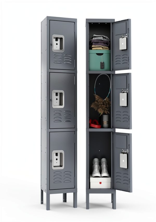 Metal Locker AQY 3 Door Steel Storage for Gym-0