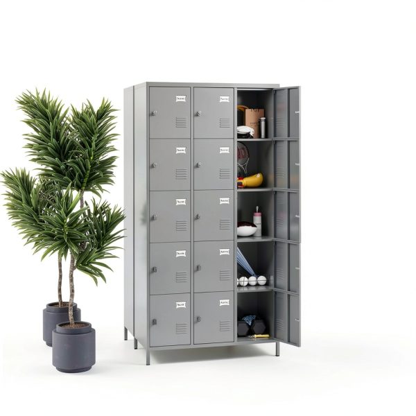 METAN 15 Door Light Grey Metal Locker for Home Office-4