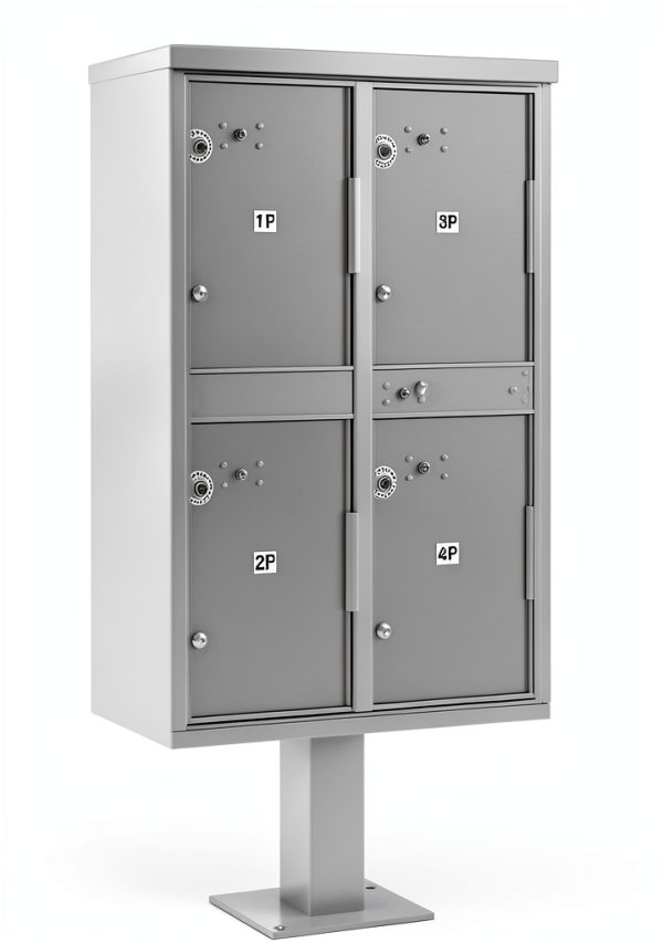 Salsbury Parcel Locker Aluminum 4-Compartment-0
