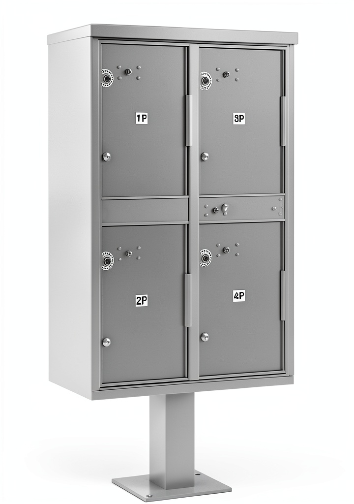 Installing Salsbury Parcel Locker Aluminum 4-Compartment on a wooden desk