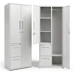 Metal Locker BYNSOE White 67in Floor‑Mount Storage-0