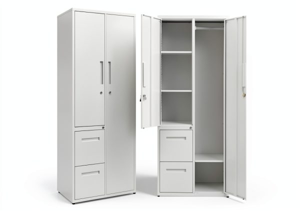 Metal Locker BYNSOE White 67in Floor‑Mount Storage-0
