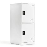 MECOLOR Storage Cabinet P2V White Heavy Duty Stackable 2 Door Locker-0