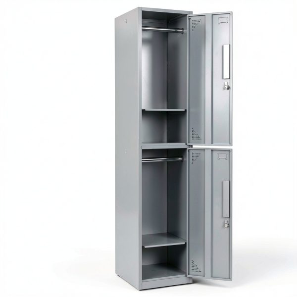 Yizosh Metal Locker Cabinet 4 Door Gray White Ventilated Storage-7