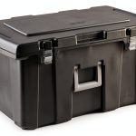 EHOME Footlocker Black Plastic Storage Locker with Wheels and Handles-0