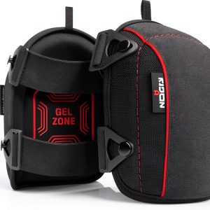 NoCry Flooring Knee Pads for Men with Extra-Wide Gel & Thick Foam Cushion — Floor-Safe Anti-Slip Leather Kneepads for Construction Work with Reinforced Adjustable Straps and Military-Grade Rivets-0