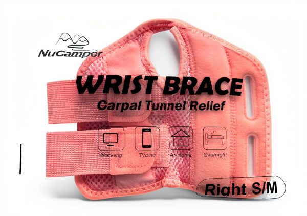 NuCamper Wrist Brace Carpal Tunnel Right Hand Pink Small-Medium-7